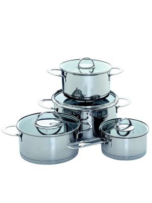 Набор посуды из нержавеющей стали, 8 предметов Augustin Welz. Цвет: серый
