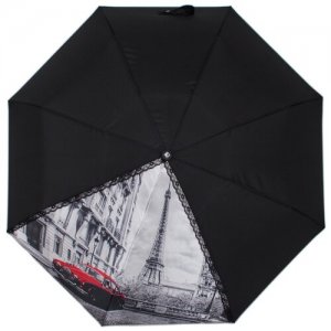 Зонт, черный, серый FLIORAJ. Цвет: черный