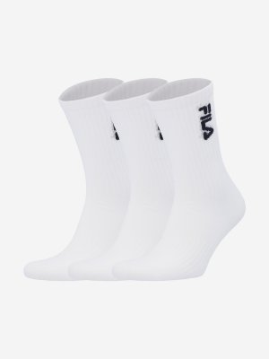 Носки для мальчиков , 3 пары, Белый, размер 28-30 FILA. Цвет: белый