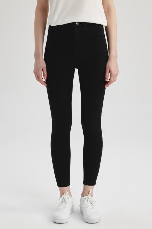 Супероблегающие джинсовые брюки-джеггинсы с высокой талией , черный DeFacto