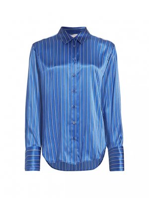 Стандартная шелковая рубашка в полоску , синий Frame