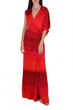 Платье Chapurin. Цвет: бордовый, красный, полоска