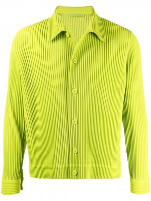 Плиссированная рубашка с длинными рукавами Homme Plissé Issey Miyake. Цвет: зеленый