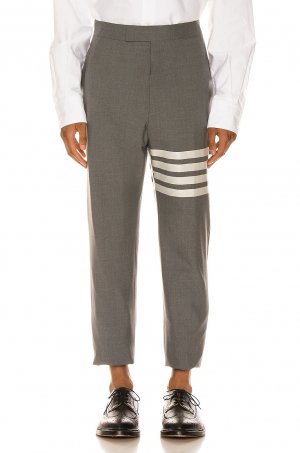 Брюки 4 Bar Backstrap Trouser Cropped, цвет Medium Grey Thom Browne