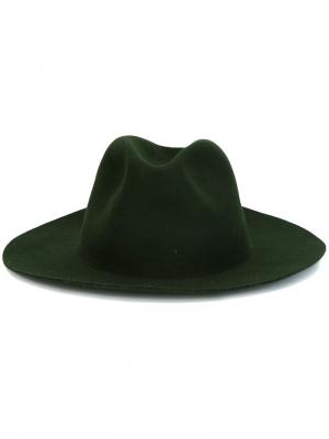 Широкополая шляпа Études. Цвет: зелёный