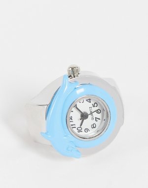 Часы-кольцо с дельфином голубого цвета -Голубой DesignB London
