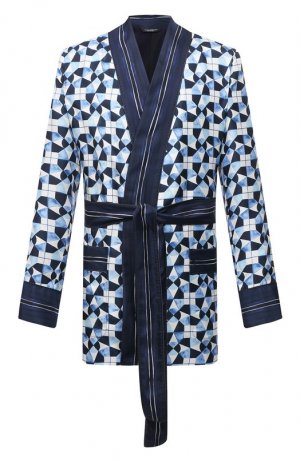 Шелковый халат Dolce & Gabbana. Цвет: синий