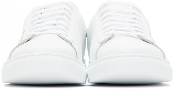 White & Black Icon New Tennis Sneakers Dsquared2. Цвет: m536 white+black+red