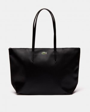 Большая черная сумка для покупок с логотипом , черный Lacoste