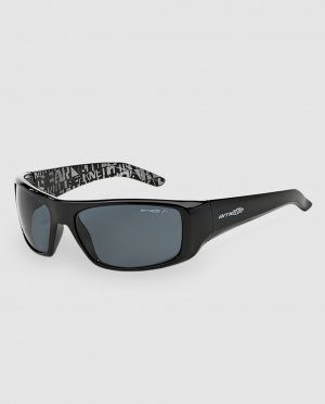Солнцезащитные очки в черной нейлоновой оправе и серыми линзами , черный Arnette