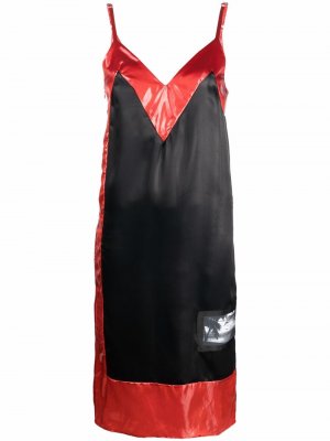 Атласное платье-комбинация Kwaidan Editions. Цвет: черный
