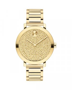 Часы BOLD Evolution 2.0 с хрустальным циферблатом, 34 мм , цвет Gold Movado