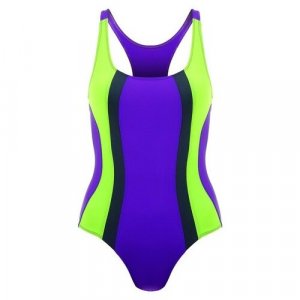 Купальник гимнастический, размер 34, фиолетовый, зеленый ONLITOP. Цвет: фиолетовый/зеленый