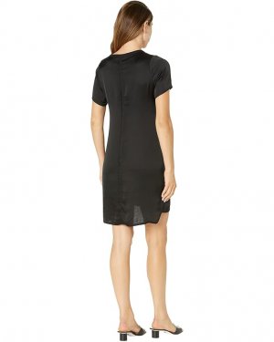 Платье Silky Basics Short Sleeve High-Low T-Shirt Dress, реальный черный Chaser