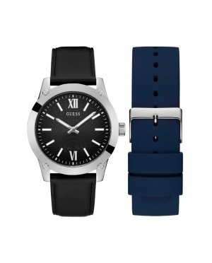 Мужские часы G Bosed GW0630G1 из кожи с черным ремешком , черный Guess