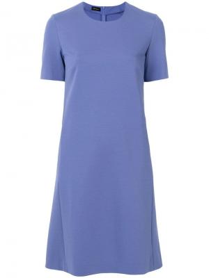 Расклешенное платье с короткими рукавами Les Copains. Цвет: синий