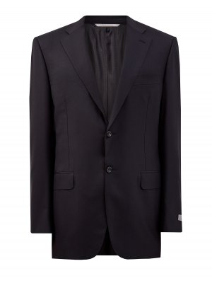 Классический пиджак из гладкой шерстяной ткани CANALI. Цвет: черный