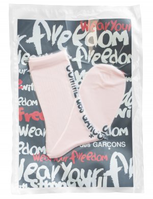 Розовые носки с логотипом Comme des Garcons