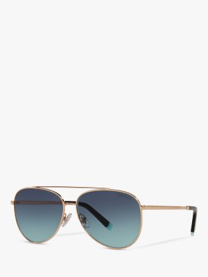 Женские солнцезащитные очки-авиаторы TF3074, золотисто-синий с градиентом Tiffany & Co