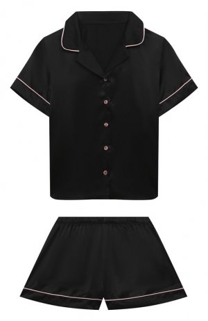 Шелковая пижама Amiki Children. Цвет: чёрный