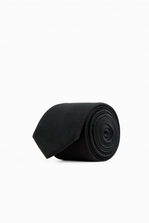 Облегающий галстук из 100% шелка , черный ZARA