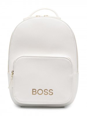 Рюкзак с логотипом BOSS Kidswear. Цвет: белый