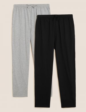 2 шт. пижамных штанов из чистого хлопка , серый микс Marks & Spencer