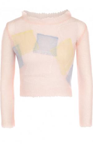 Вязаный пуловер с принтом Loewe. Цвет: розовый