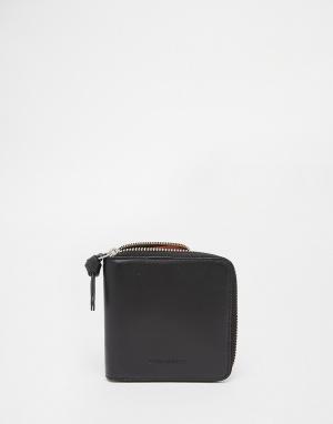 Кожаный бумажник на молнии Aina Sandqvist. Цвет: черный