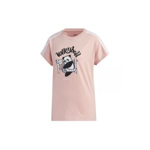 Neo Panda Print Loose T-Shirt Women Tops Pink GK1562 Adidas