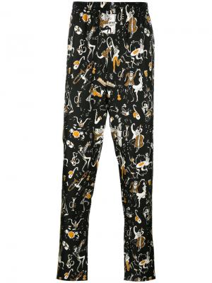 Пижамные брюки с принтом музыкантов Dolce & Gabbana. Цвет: чёрный