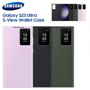 Оригинальный чехол-книжка-кошелек Smart View для Galaxy S23 Ultra SM-S918B S-View, чехол телефона Samsung