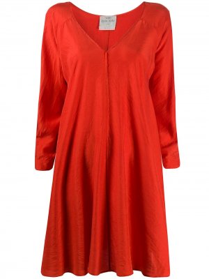 Расклешенное платье с длинными рукавами Forte. Цвет: оранжевый