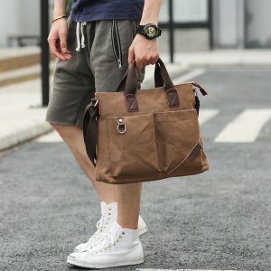 Мужская деловая парусиновая сумка, уличная сумка через плечо, студенческий повседневный рюкзак VIA ROMA
