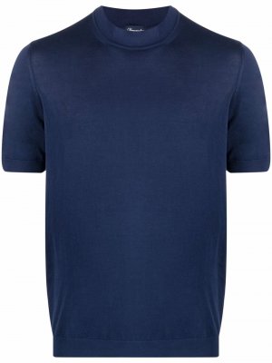Fine knit mock-neck T-shirt Drumohr. Цвет: синий