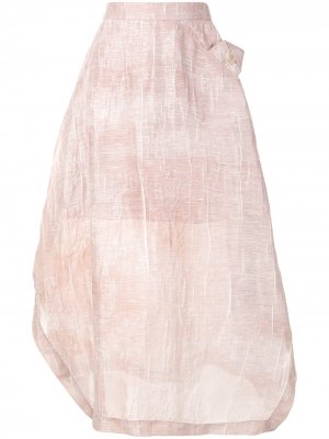 Жаккардовая юбка миди Emporio Armani. Цвет: розовый