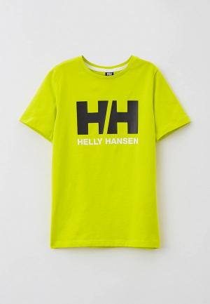 Футболка Helly Hansen JR HH LOGO T-SHIRT. Цвет: зеленый