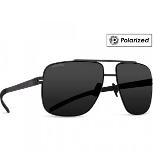 Солнцезащитные очки Gresso, авиаторы, поляризационные, для мужчин, черный GRESSO. Цвет: черный
