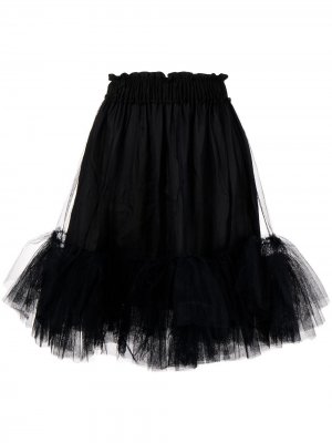 Tulle-trim flared skirt Simone Rocha. Цвет: черный