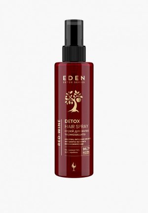 Спрей для волос Eden Detox Red Wine термозащита с экстрактом красного вина 200 мл. Цвет: прозрачный