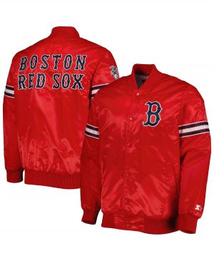 Мужская красная атласная университетская куртка boston red sox pick and roll на застежках , красный Starter