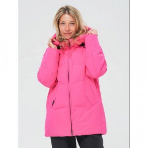 Куртка , демисезон/зима, средней длины, силуэт свободный, карманы, капюшон, размер L, розовый Annapurna. Цвет: розовый