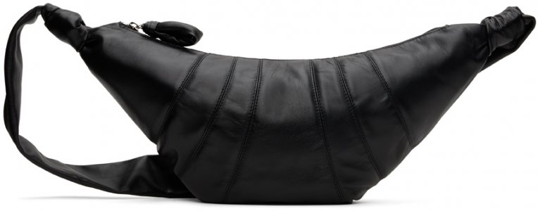 Черная сумка для круассанов среднего размера , цвет Black Lemaire