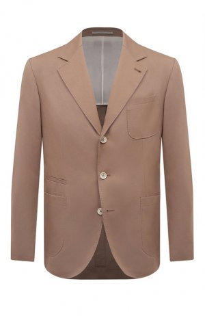Хлопковый пиджак Brunello Cucinelli. Цвет: бежевый