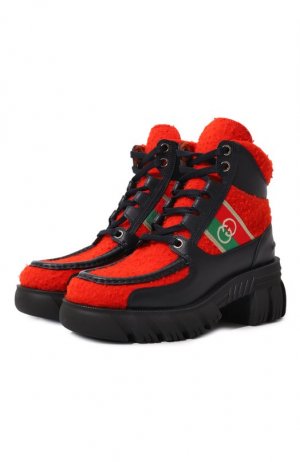 Комбинированные ботинки Romance Gucci. Цвет: красный