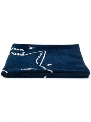 Пляжное полотенце Maison Kitsuné. Цвет: синий