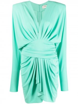 Коктейльное платье с драпировкой Alexandre Vauthier. Цвет: зеленый