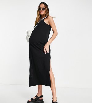 Черное платье-майка макси -Черный Cotton:On Maternity
