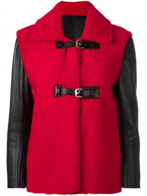 Куртка с ремешками Louis Vuitton Vintage. Цвет: красный