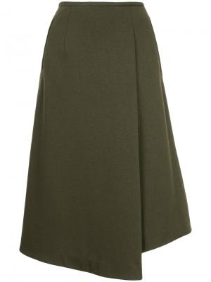 Асимметричная юбка А-образного силуэта En Route. Цвет: зелёный